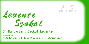 levente szokol business card